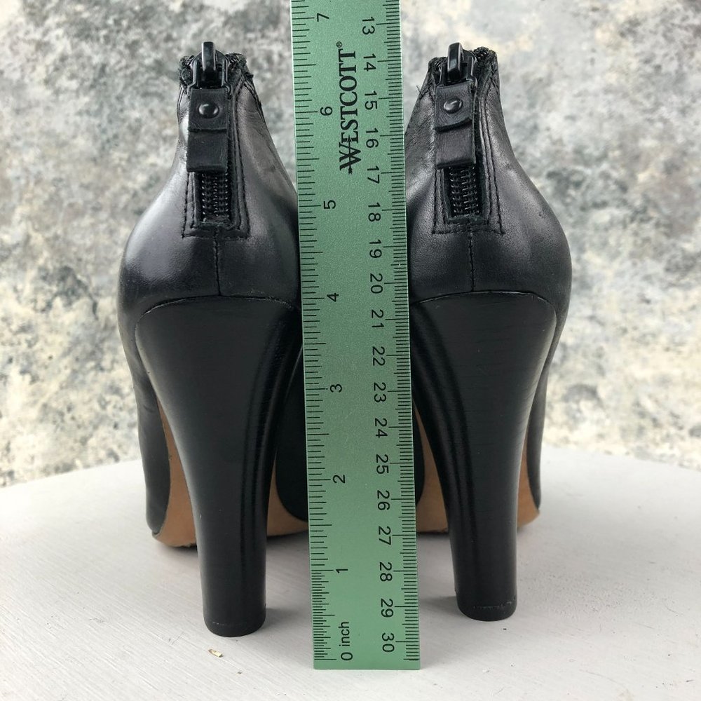 Modern Vintage Women's Size 39 Lil Ro Black Leather Pointed Toe Ankle Booties - Picture 7 of 12